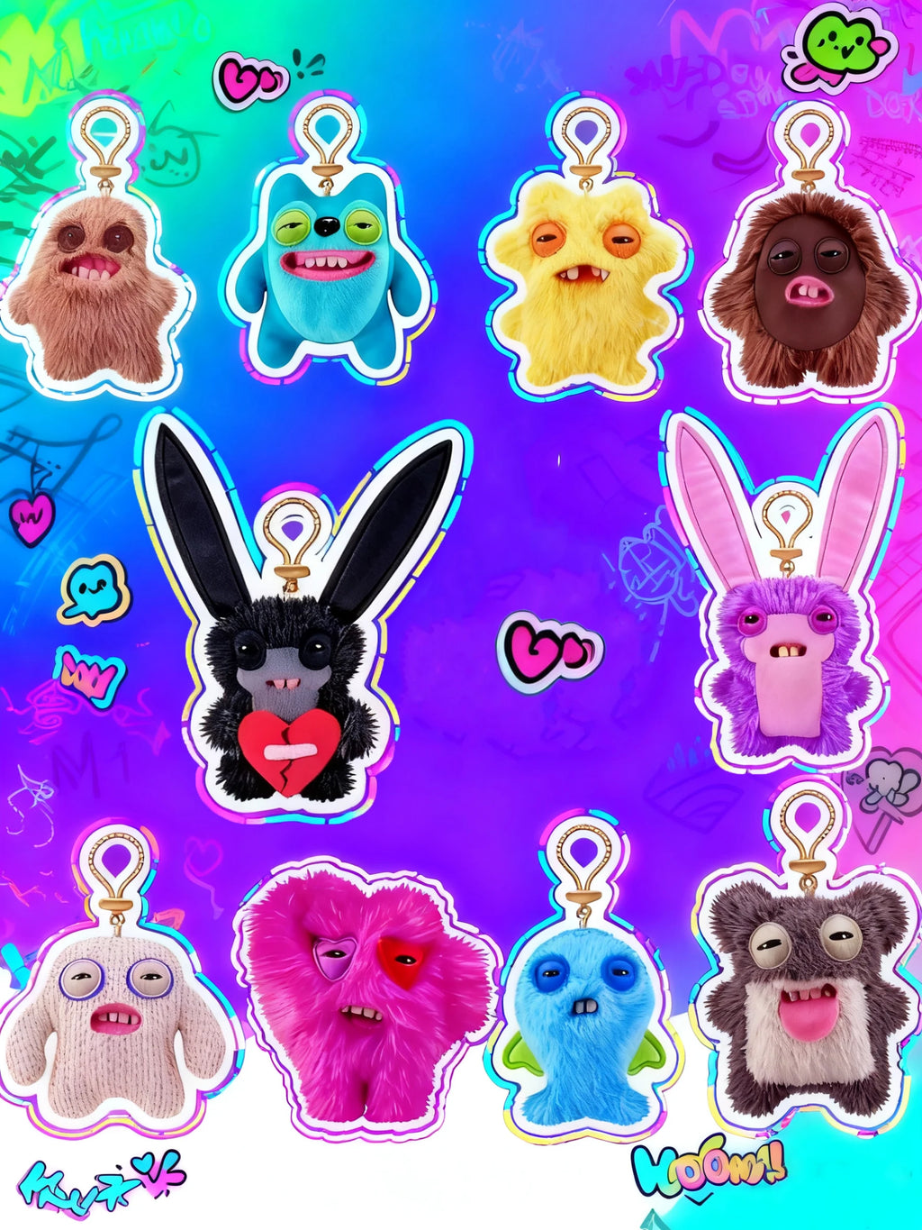 Original  Keychain Series 5 Funny Fugg Ugly Monster Plush Toys Cartoon Backpack Pendant Dolls Stuffed Peluche Gifts 11CM