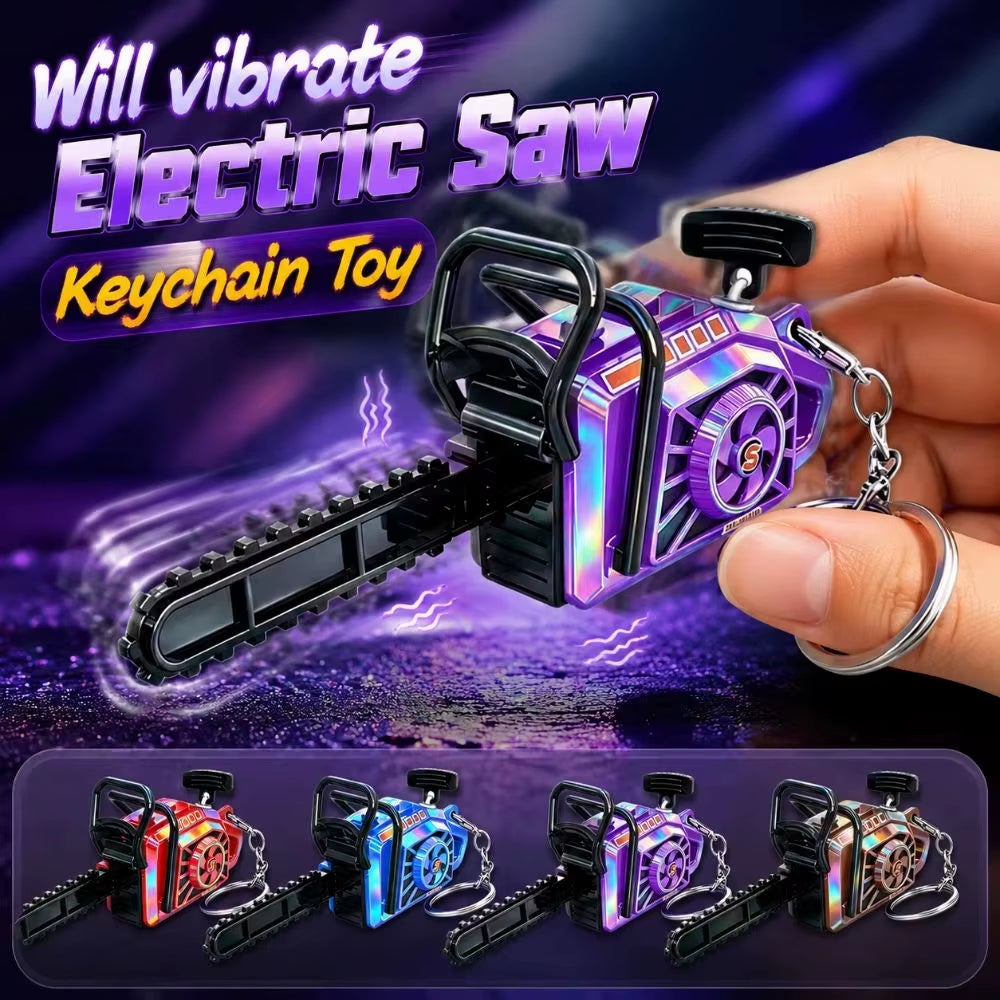 FTCY Mini Chainsaw Model Key Rings Pendant Realistic Logging Saw Key Adults Stress Relief Keychains Funny Key Gift