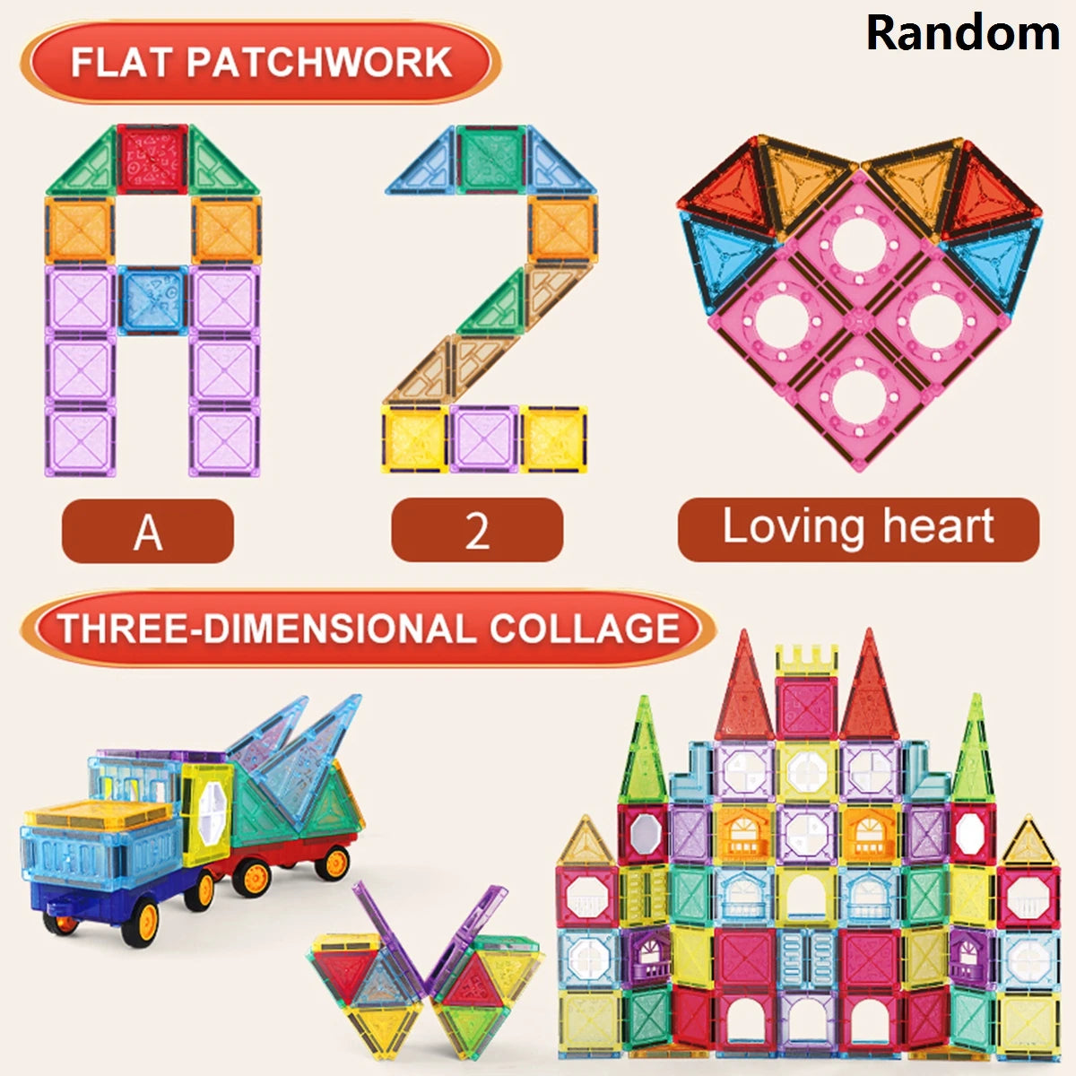 Magnetic Tiles for Kids STEM Toys Magnet Toys for Boys Girls Toddlers Magnetic Building Blocks Preschool
