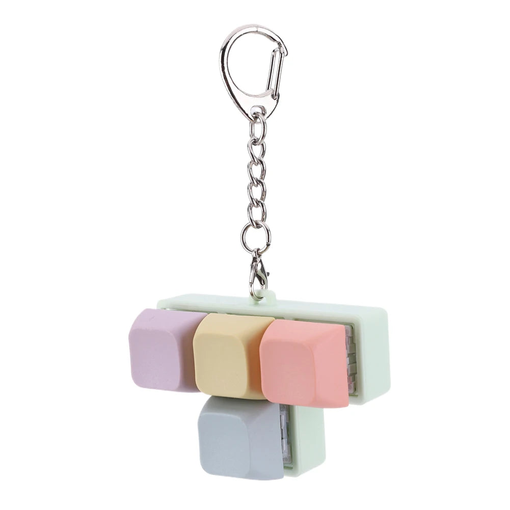 4 Key Mechanical Keyboard Bag Charm Keychain  Pendant Fidget Toy