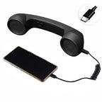 Black USB-C retro telephone handset