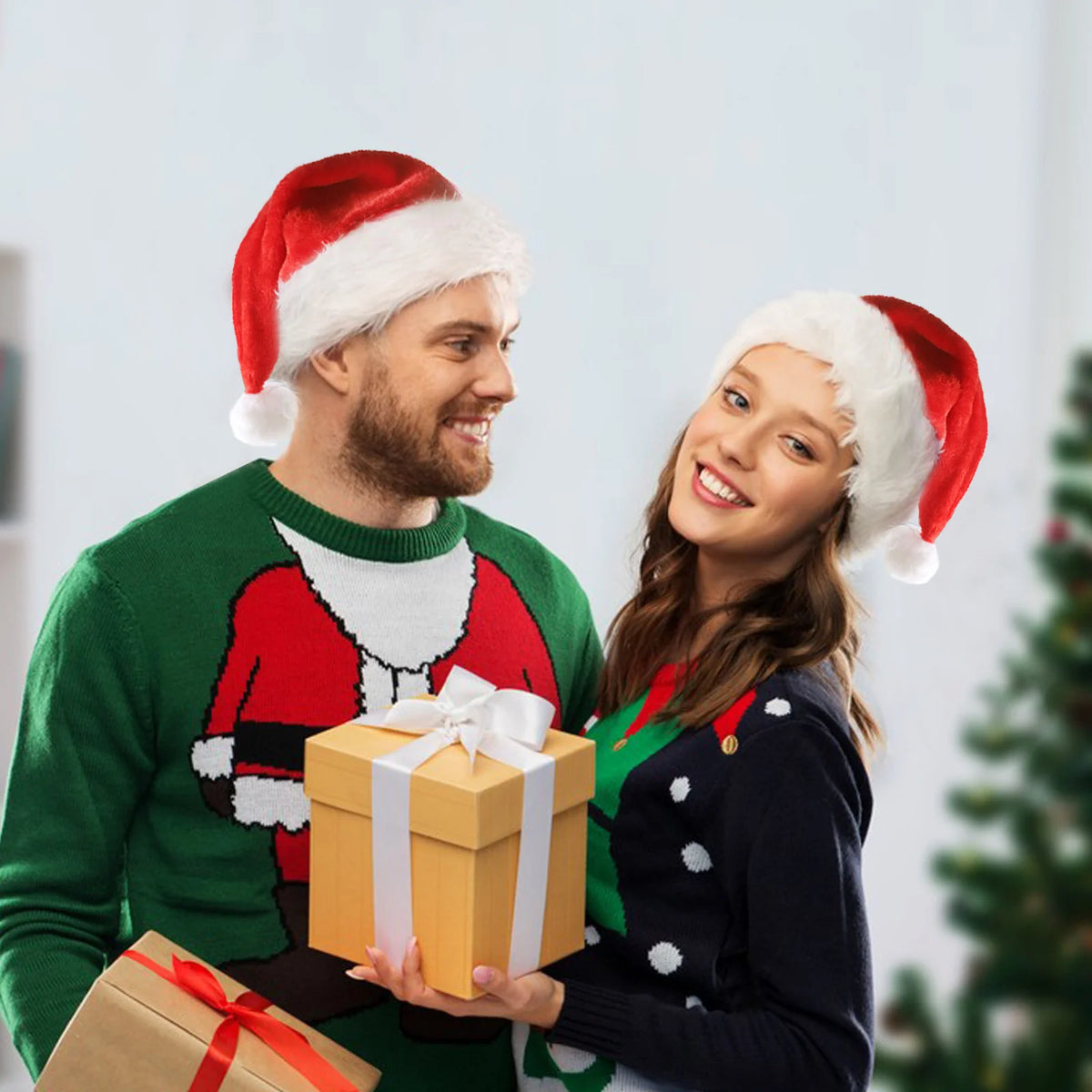 LED Light Up Christmas Santa Hat