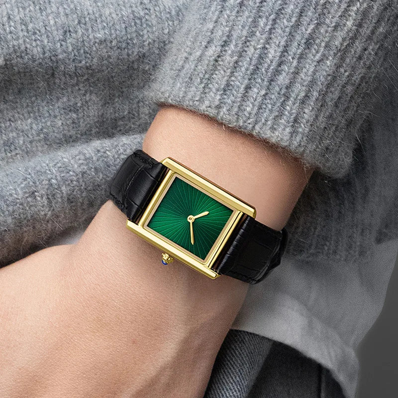 New Classic Square Watch for Men Women Simple Two-Hand Design Fashion Leather Strap Waterproof Quartz Wristwatches Drop Shipping