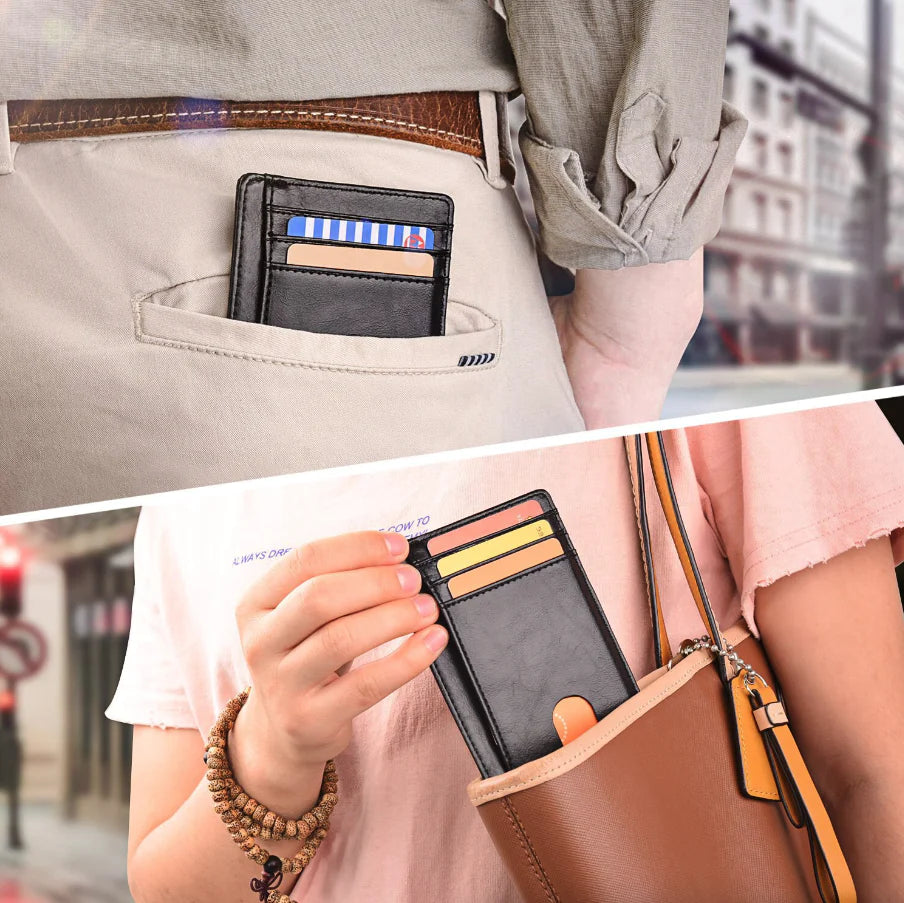PocketEdit wallet carried in a trouser pocket and handbag
