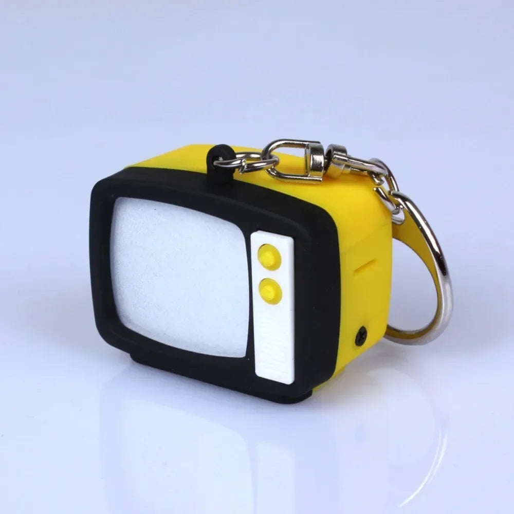 Creative Retro Television Keychain Model Keychain Pendant Creative Children Miniature Television Tv Led Keychain Home