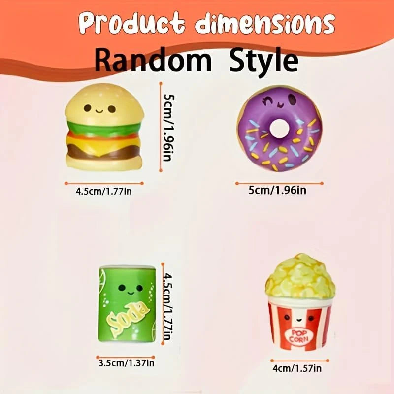 24 Pcs Food Slow Squishy Toys Soft Stress Relief Fidgets Toys for Kids Boys Girls Goodie Bag Christmas Stocking Stuffers Party Favors Treasure Box Classroom Prizes Carnival Gifts