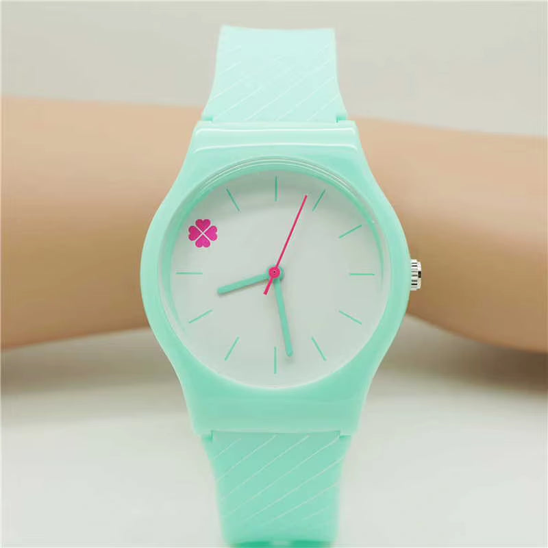 Green CandyClear Pop Watch with silicone strap