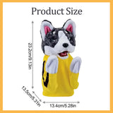 Husky puppet dimensions: approximately 9.1 by 5.3 by 5.3 inches