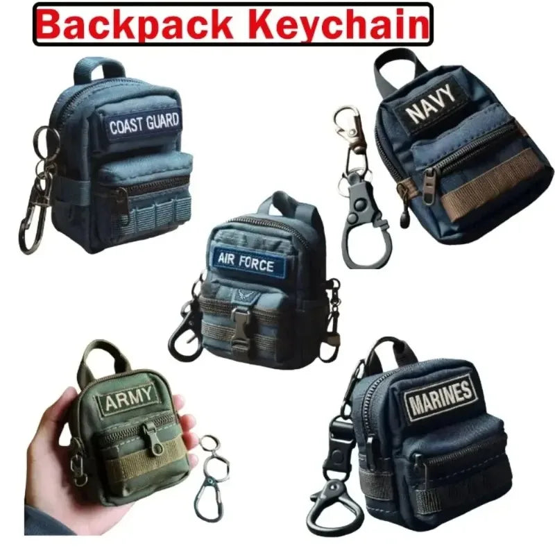 Armed Forces Mini Backpack Keychain Bag Charms Army Navy Air Force Marines Coast Guard