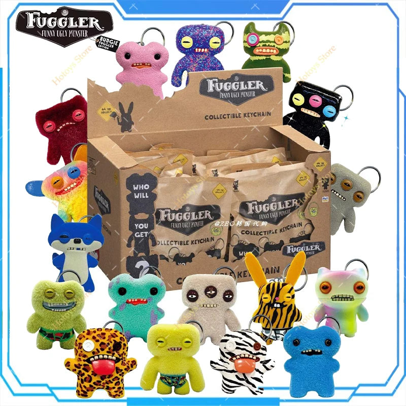 Original Fuggler Figurine Keychain Toys Blind Box Ugly Monster Tooth Wide Eyed Weirdo Screech Collectible Model Backpack Pendant