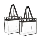 2X Clear PVC Tote Bag Women Large Transparent Handbag Zip Purse Stadium Security