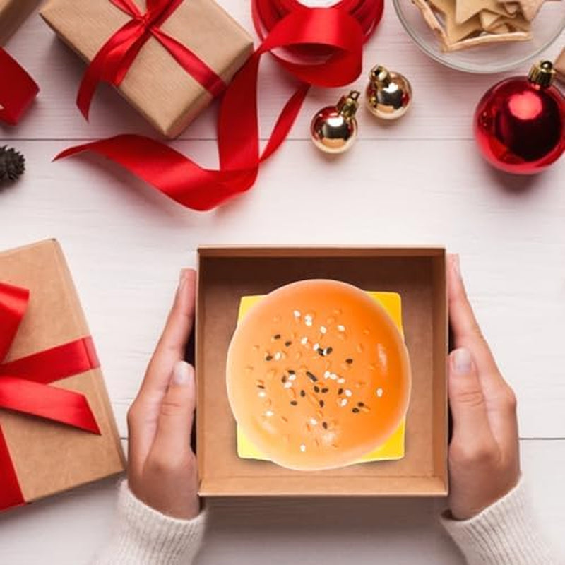 Super Squishy Hamburger Toy, Stress Relief Slow Rising Fidget Adult Realistic Food Replica with Sesame Seeds Handmade Soft Silicone Squeeze Toy Gift