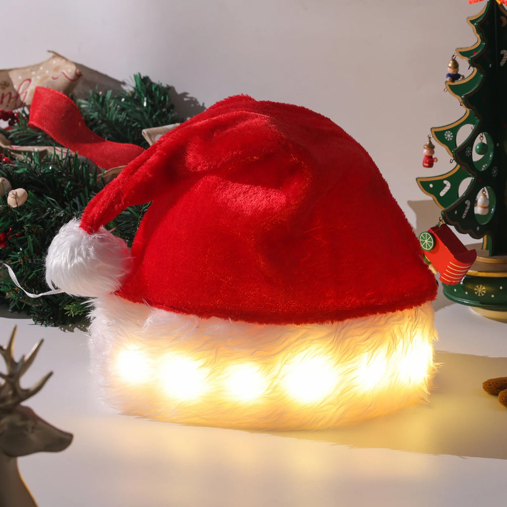 LED Light Up Christmas Santa Hat