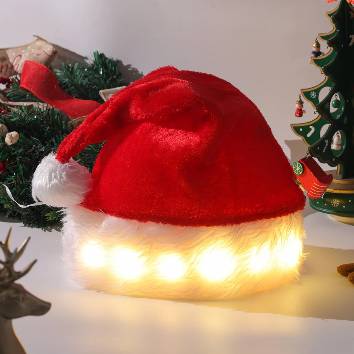 LED Light Up Christmas Santa Hat