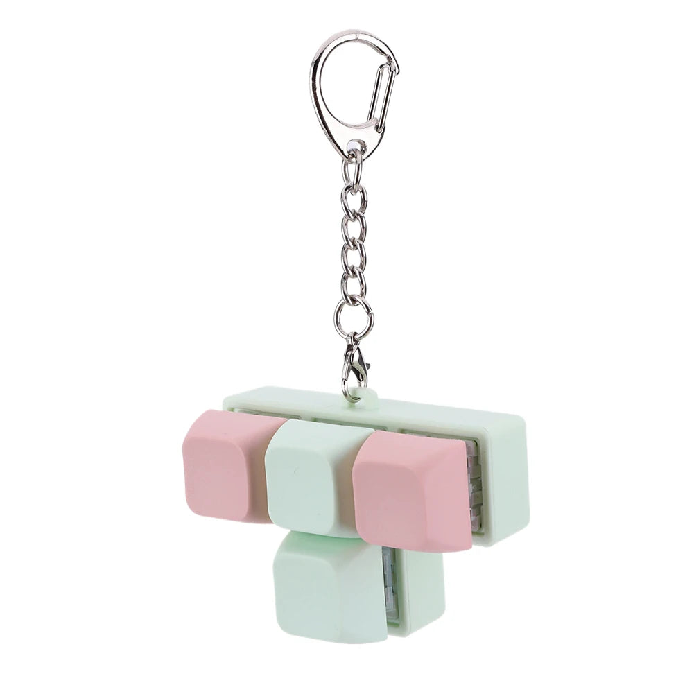 4 Key Mechanical Keyboard Bag Charm Keychain  Pendant Fidget Toy