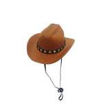Brown / Star adjustable cowboy hat for cats and small dogs