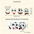 Four MoodMates face sticker sheets with approximately 7.9-inch sheet dimensions