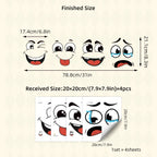 Four MoodMates face sticker sheets with approximately 7.9-inch sheet dimensions