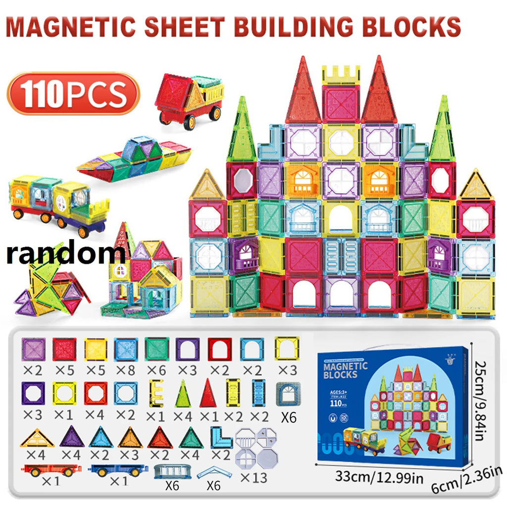 Magnetic Tiles for Kids STEM Toys Magnet Toys for Boys Girls Toddlers Magnetic Building Blocks Preschool