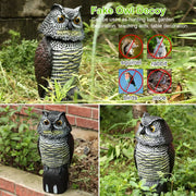HootMotion 15 inch owl decoy for outdoor garden use