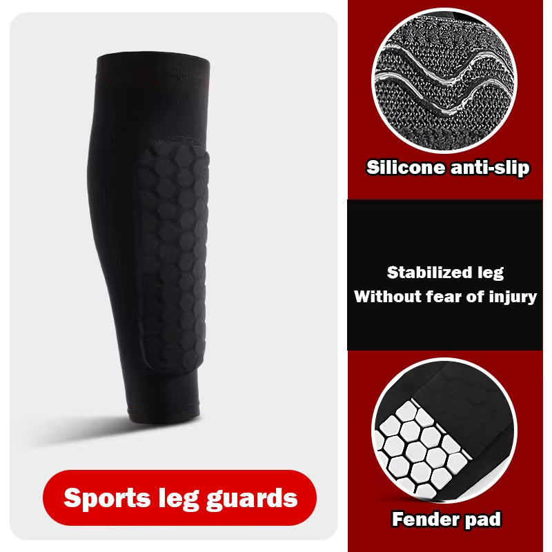 Soccer Shin Guard Sleeves with Foam, Calf Compression Sleeve Honeycomb Pads, Lightweight Shin Protection