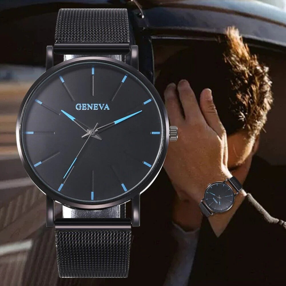 Men's Stainless Steel Waterproof Watch - Quartz Luminous - Classic Watches Business