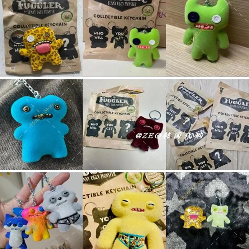 Original Fuggler Figurine Keychain Toys Blind Box Ugly Monster Tooth Wide Eyed Weirdo Screech Collectible Model Backpack Pendant