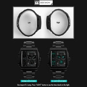 TriTrack X3 chronograph watch LED backlight display