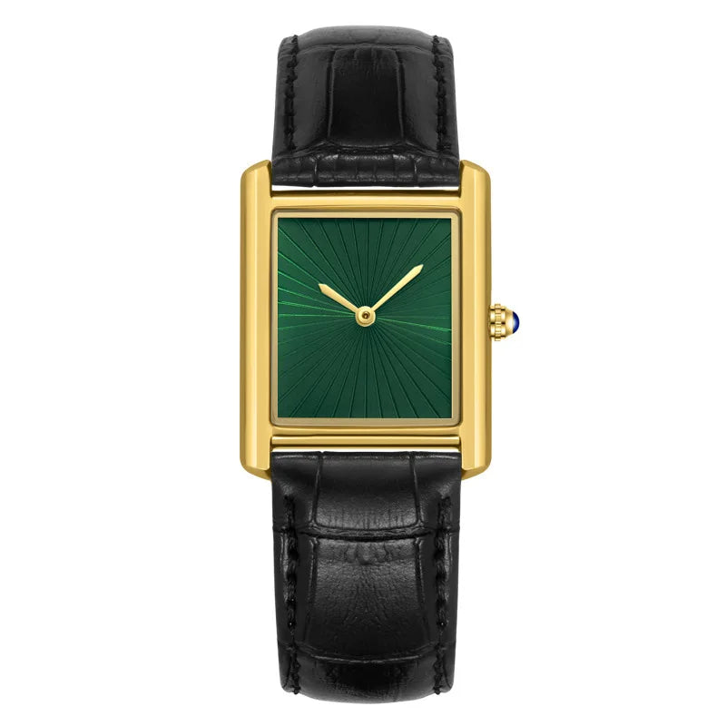 New Classic Square Watch for Men Women Simple Two-Hand Design Fashion Leather Strap Waterproof Quartz Wristwatches Drop Shipping