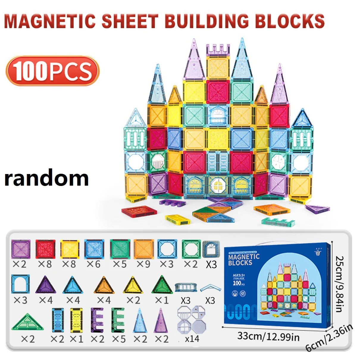 Magnetic Tiles for Kids STEM Toys Magnet Toys for Boys Girls Toddlers Magnetic Building Blocks Preschool