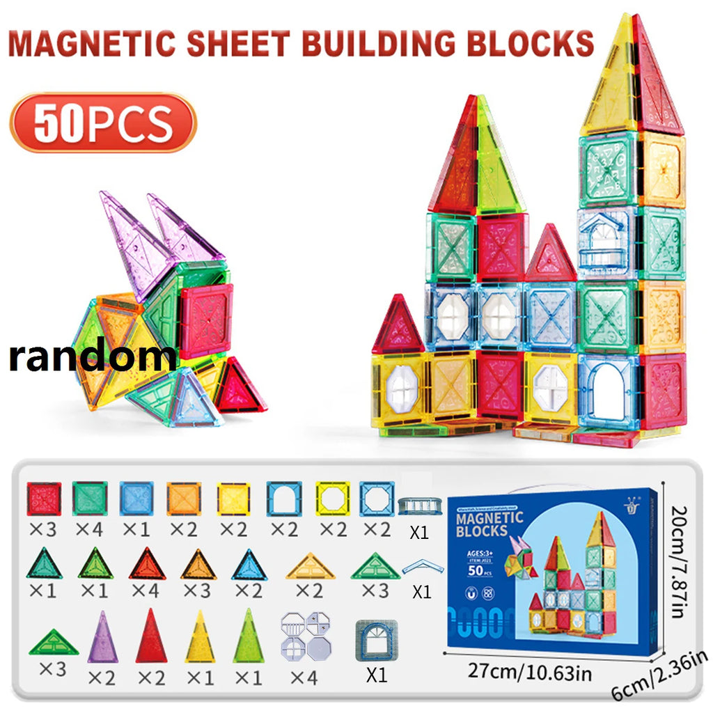 Magnetic Tiles for Kids STEM Toys Magnet Toys for Boys Girls Toddlers Magnetic Building Blocks Preschool