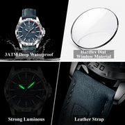 Original Men Watch Luxury Waterproof Luminous Date Week Watch for Man Quartz Leather Fashion Men'S Watches Reloj Hombre