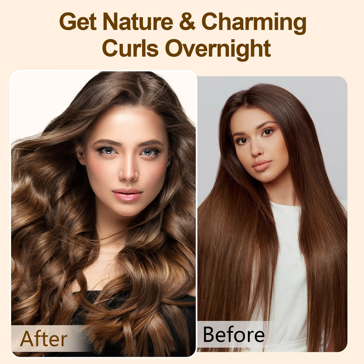 Satin Heatless Hair Curler, Lazy Natural Soft Wave DIY Heatless Curls for Sleep in Overnight, for All Hair Types