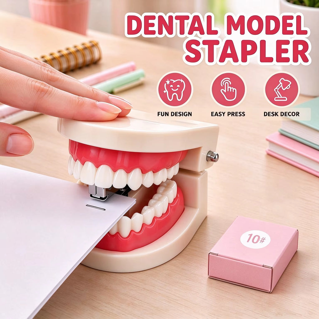 Creative Tooth Teeth Stapler Funny Prank Novelty Stationery Mini Portable Staplers Office School Student Desk Supplies Gift