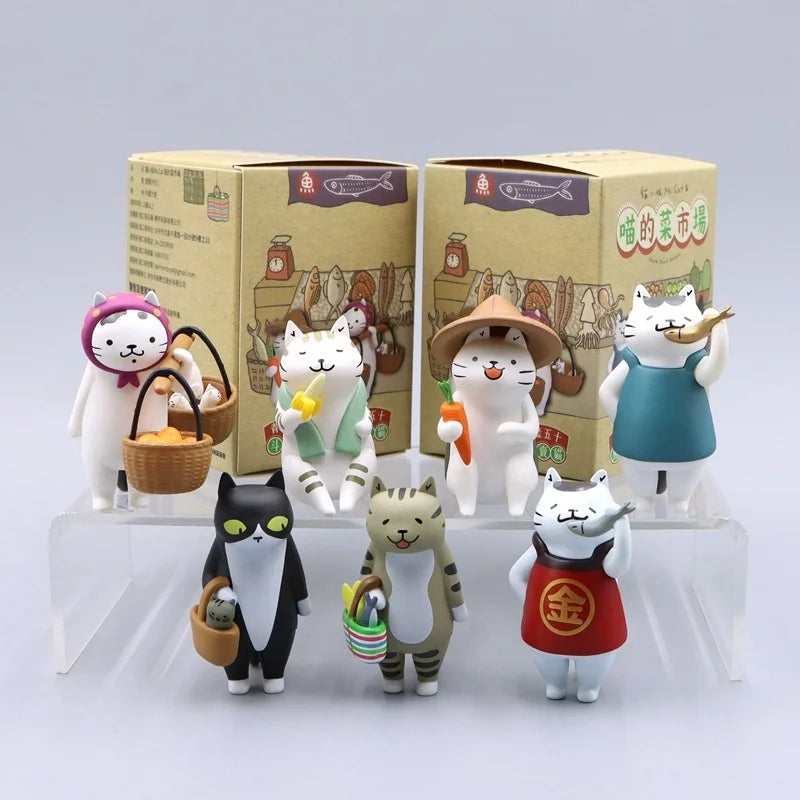 Ms Cat Blind Box Figure Toys Kittens Dolls Meow Market Blind Bag Decoration Kids Christmas Gift
