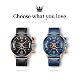 OLEVS 9915 Horizon Men’s Quartz Watch – Oversized Dial & Leather Strap