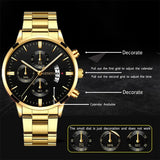 POEDAGAR Boardroom Men’s Calendar Quartz Watch – Stainless Steel Bracelet