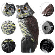 HootMotion rotating-head owl decoy outdoor detail