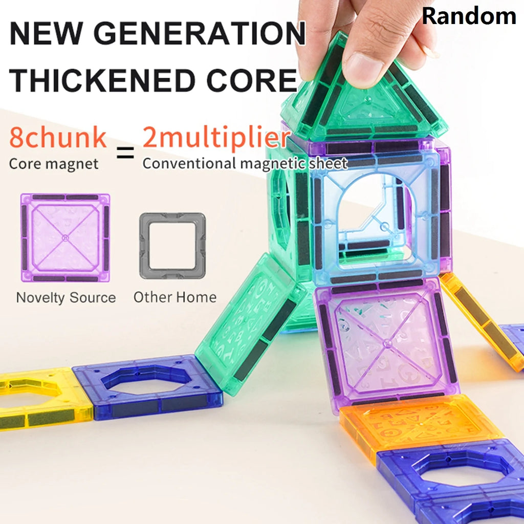 Magnetic Tiles for Kids STEM Toys Magnet Toys for Boys Girls Toddlers Magnetic Building Blocks Preschool