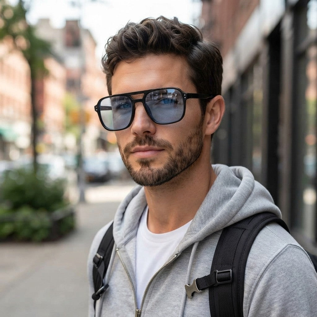 Vintage Aviator Sun Glasses for Men or Women Big Oversized Retro Aviators Sunglasses Unisex Square Shades