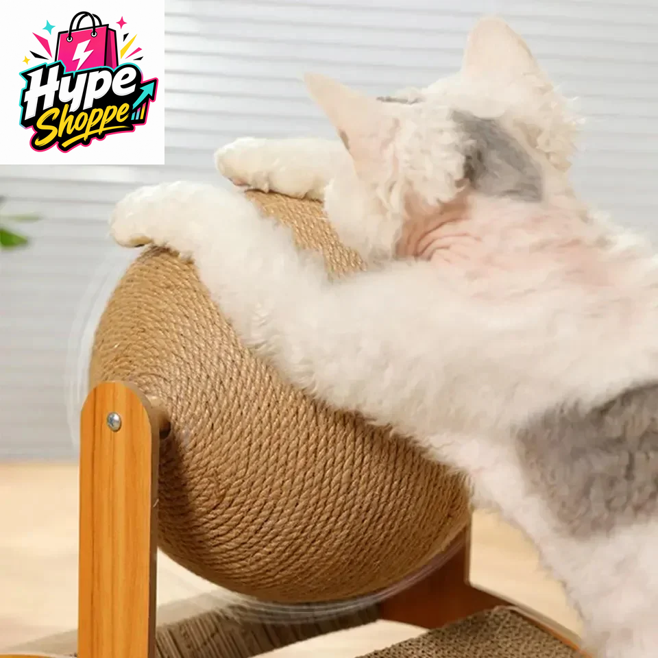 Cat Scratcher Arch with Ball Inclined Cat Scratching Arch Scratch Board Sisal Rope Ball for Indoor Cat Kittens Interactive Pet Toys