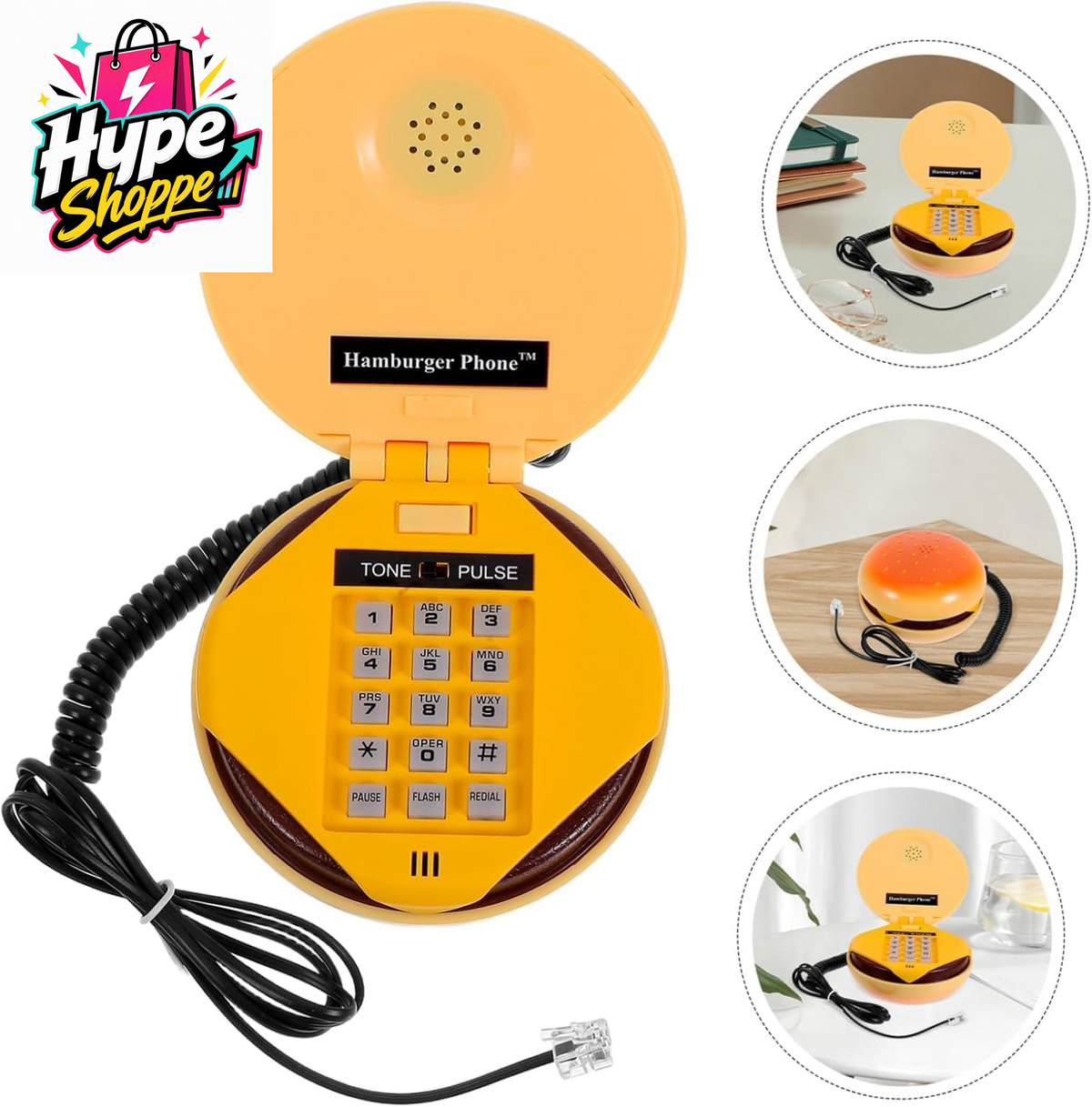 Novelty Hamburger Shape Desktop Landline Telephone