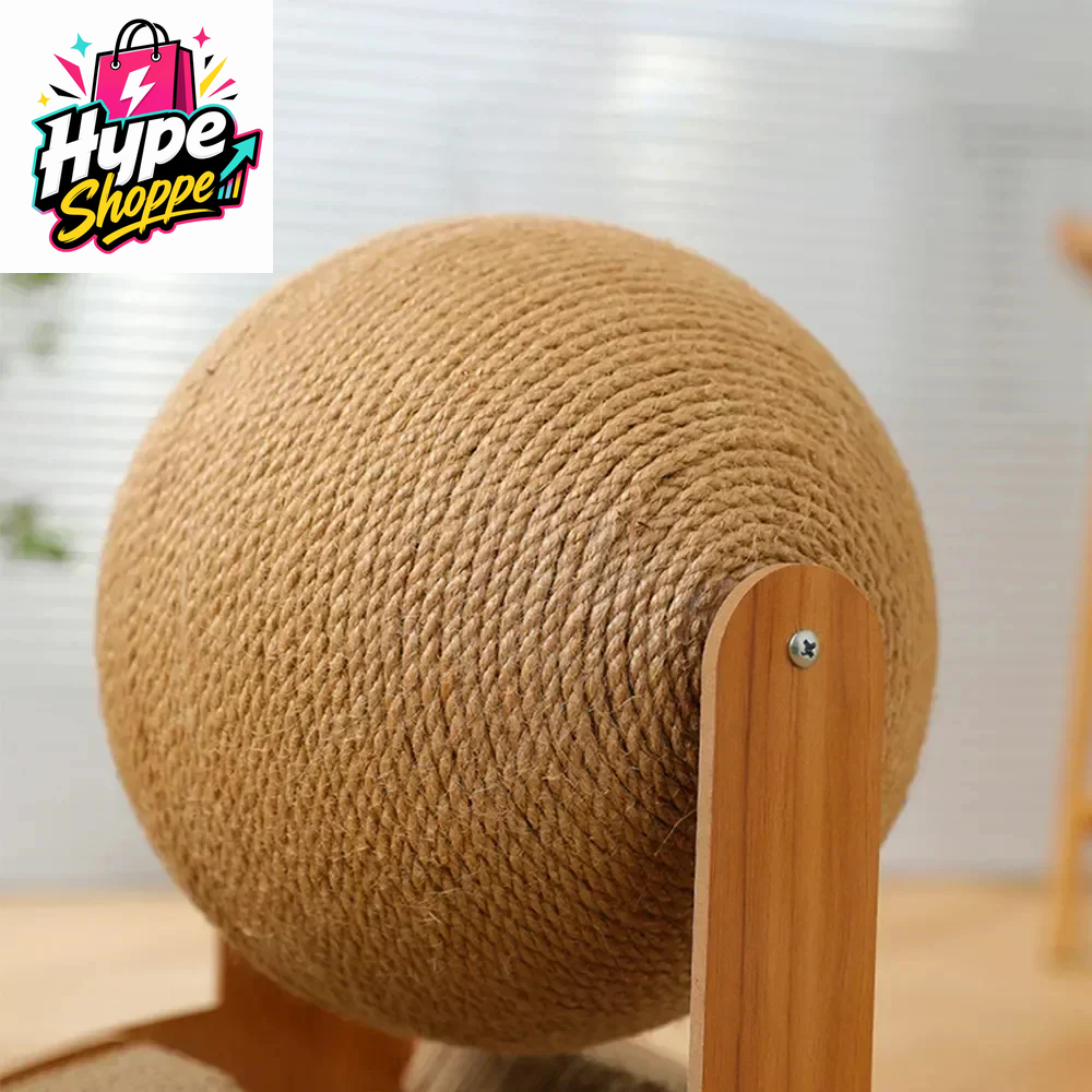 Cat Scratcher Arch with Ball Inclined Cat Scratching Arch Scratch Board Sisal Rope Ball for Indoor Cat Kittens Interactive Pet Toys